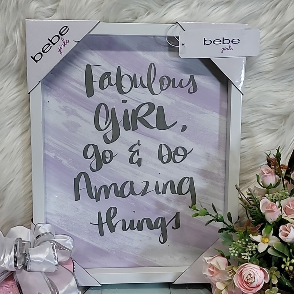 bebe FABULOUS GIRL, GO & DO AMAZING THINGS Frame  NWT